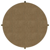 Arini Round Coffee Table & End Table - Sand Wash Ash with Woven Rattan Shelf & Aged Brass Legs – view 9