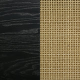 Arini Round Coffee & End Table Sets - Black Ash Top with Woven Rattan Shelf & Aged Brass Legs – view 12