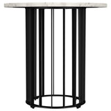 Haven Round Marble Coffee Table & End Table - Genuine White Marble on Black Iron Rod Base – view 12
