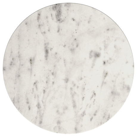 Haven Round Marble Coffee Table & End Table - Genuine White Marble on Black Iron Rod Base – view 13