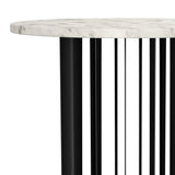 Haven Round Marble Coffee Table & End Table - Genuine White Marble on Black Iron Rod Base – view 14