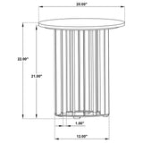 Haven Round Marble Coffee Table & End Table - Genuine White Marble on Black Iron Rod Base – view 16