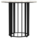 Haven Round Marble Coffee Table & End Table - Genuine White Marble on Black Iron Rod Base – view 19