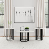 Haven Round Marble Coffee Table & End Table - 3pcs- Coffee Table + 2 End Tables