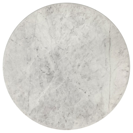 Haven Round Marble Coffee Table & End Table - Genuine White Marble on Black Iron Rod Base – view 8