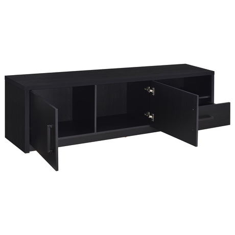 Murray 70" TV Stand Media Console - Black with 2 Doors, Drawer & Open Cubby, Fits TVs up to 75" – view 3