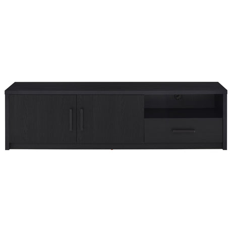 Murray 70" TV Stand Media Console - Black with 2 Doors, Drawer & Open Cubby, Fits TVs up to 75" – view 4