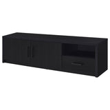 Murray 70" TV Stand Media Console - Black with 2 Doors, Drawer & Open Cubby, Fits TVs up to 75" – view 5