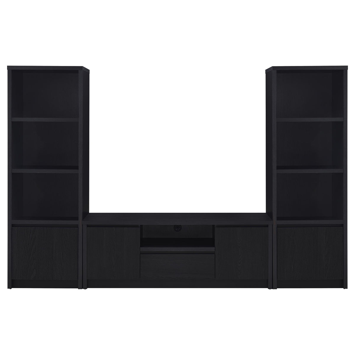 Winfield 60" TV Stand & Entertainment Center with Media Towers - Black with Cabinets & Cable Management – view 6