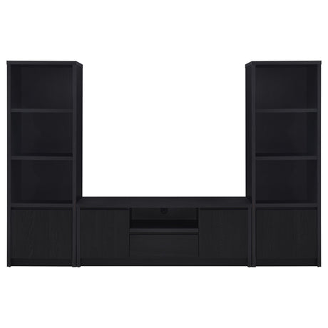 Winfield 60" TV Stand & Entertainment Center with Media Towers - Black with Cabinets & Cable Management – view 6