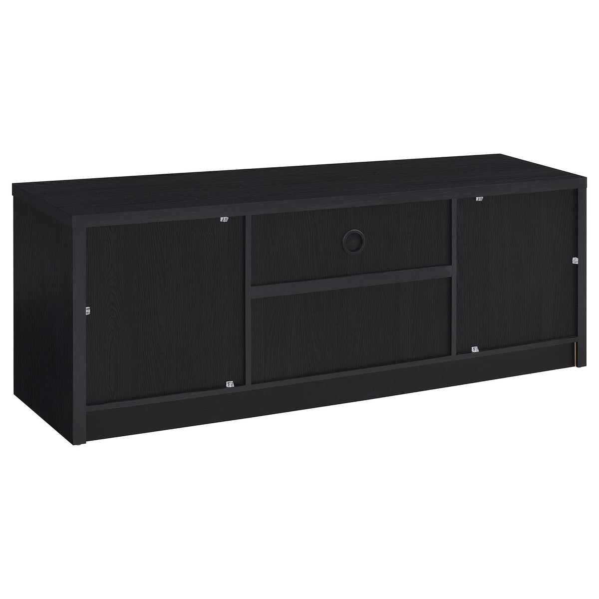 Winfield 60" TV Stand & Entertainment Center with Media Towers - Black with Cabinets & Cable Management – view 11