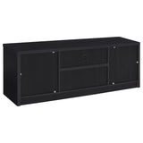 Winfield 60" TV Stand & Entertainment Center with Media Towers - Black with Cabinets & Cable Management – view 11