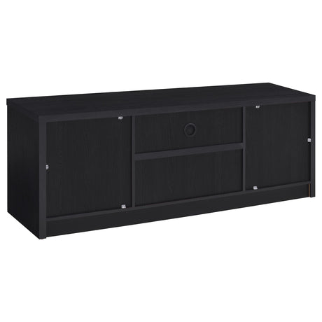 Winfield 60" TV Stand & Entertainment Center with Media Towers - Black with Cabinets & Cable Management – view 11