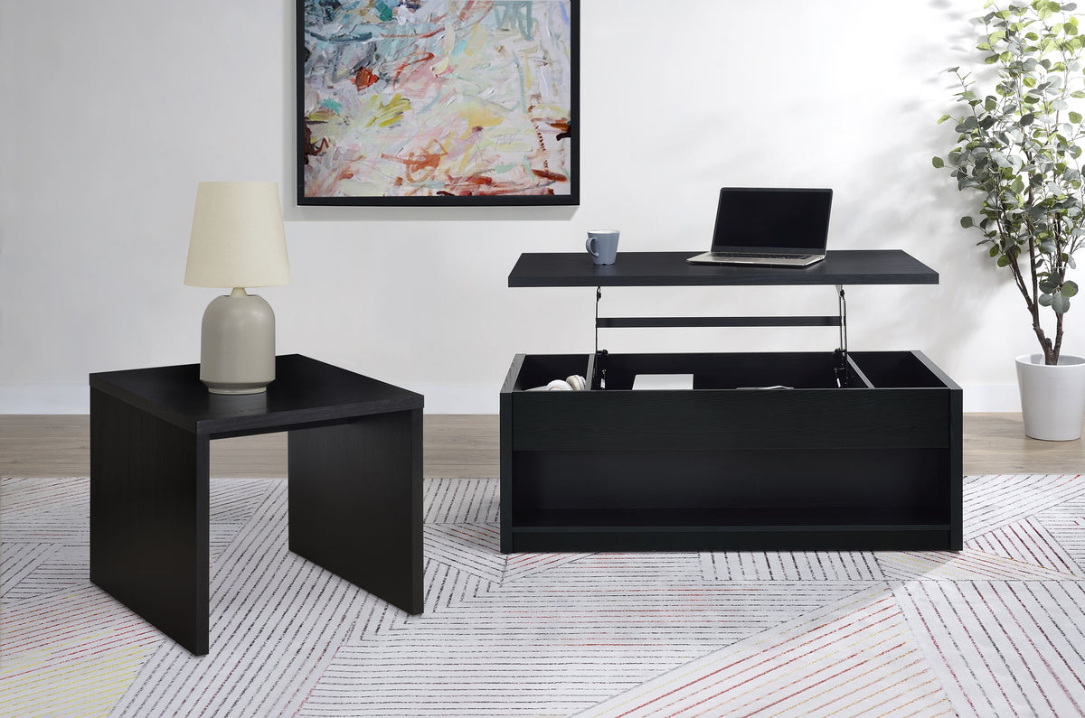 Knapp Lift-Top Coffee Table with 2 Drawers & End Table Sets - 2pcs- Lift-Top Coffee Table + End Table