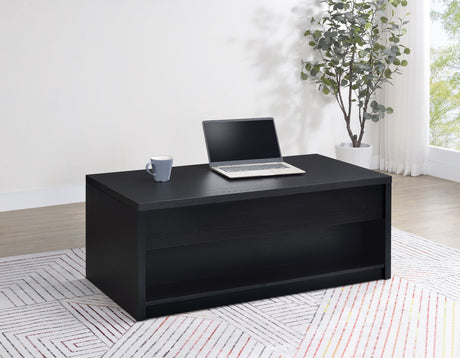 Knapp Lift-Top Coffee Table with 2 Drawers & End Table Sets - Minimalist Black – view 6