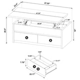Knapp Lift-Top Coffee Table with 2 Drawers & End Table Sets - Minimalist Black – view 15