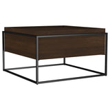 Fulton 30" Square Solid Mango Wood Coffee Table with Hidden Storage