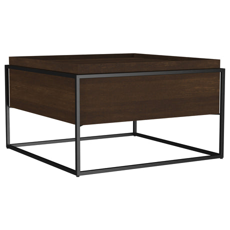Fulton 30" Square Solid Mango Wood Coffee Table with Hidden Storage