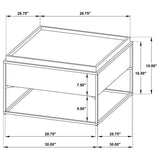 Fulton 30" Square Solid Mango Wood Coffee Table with Hidden Storage - Dark Brown & Black Iron – view 6