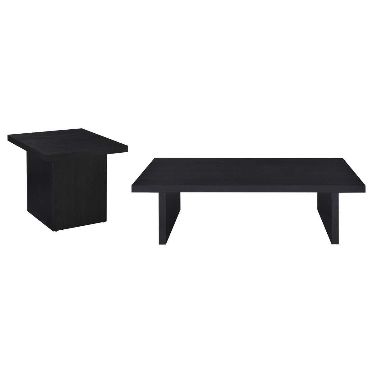 Max Rectangular Coffee Table & Square End Table - Modern Black Scratch-Resistant Laminate – view 20
