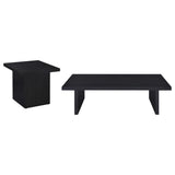 Max Rectangular Coffee Table & Square End Table - Modern Black Scratch-Resistant Laminate – view 20