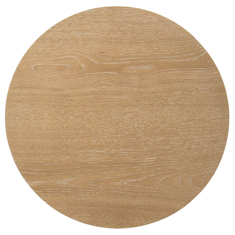 Ottowa Round Coffee Table & End Table - Light Oak with Cylindrical Legs & Lower Shelf – view 18