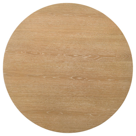 Ottowa Round Coffee Table & End Table - Light Oak with Cylindrical Legs & Lower Shelf – view 10