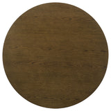 Ottowa Round Wood Coffee Table, End Table & Sets - Sculpted Cylinder Legs with Shelf in Brown Oak – view 9