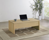 Canoga Lift-Top Coffee Table & End Table Sets - Light Oak with Hidden Storage & U-Shaped End Table – view 6