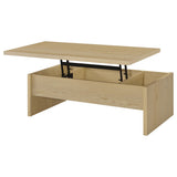 Canoga Lift-Top Coffee Table & End Table Sets - Light Oak with Hidden Storage & U-Shaped End Table – view 10