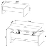 Canoga Lift-Top Coffee Table & End Table Sets - Light Oak with Hidden Storage & U-Shaped End Table – view 14