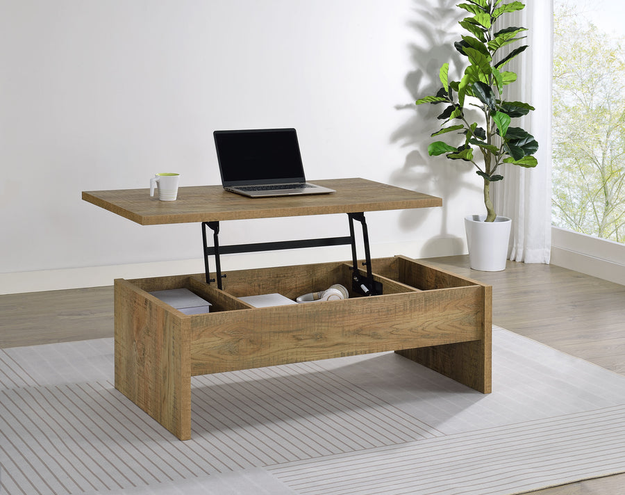 Canoga Lift-Top Coffee Table & End Table Sets - Hidden Storage in Rustic Mango Wood-Look Finish