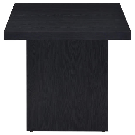 Devar Square Cocktail Coffee Table & End Table Sets - Contemporary Matte Black Wood Grain – view 15
