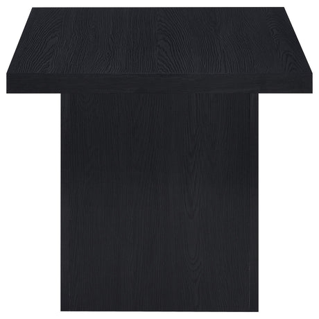 Devar Square Cocktail Coffee Table & End Table Sets - Contemporary Matte Black Wood Grain – view 16