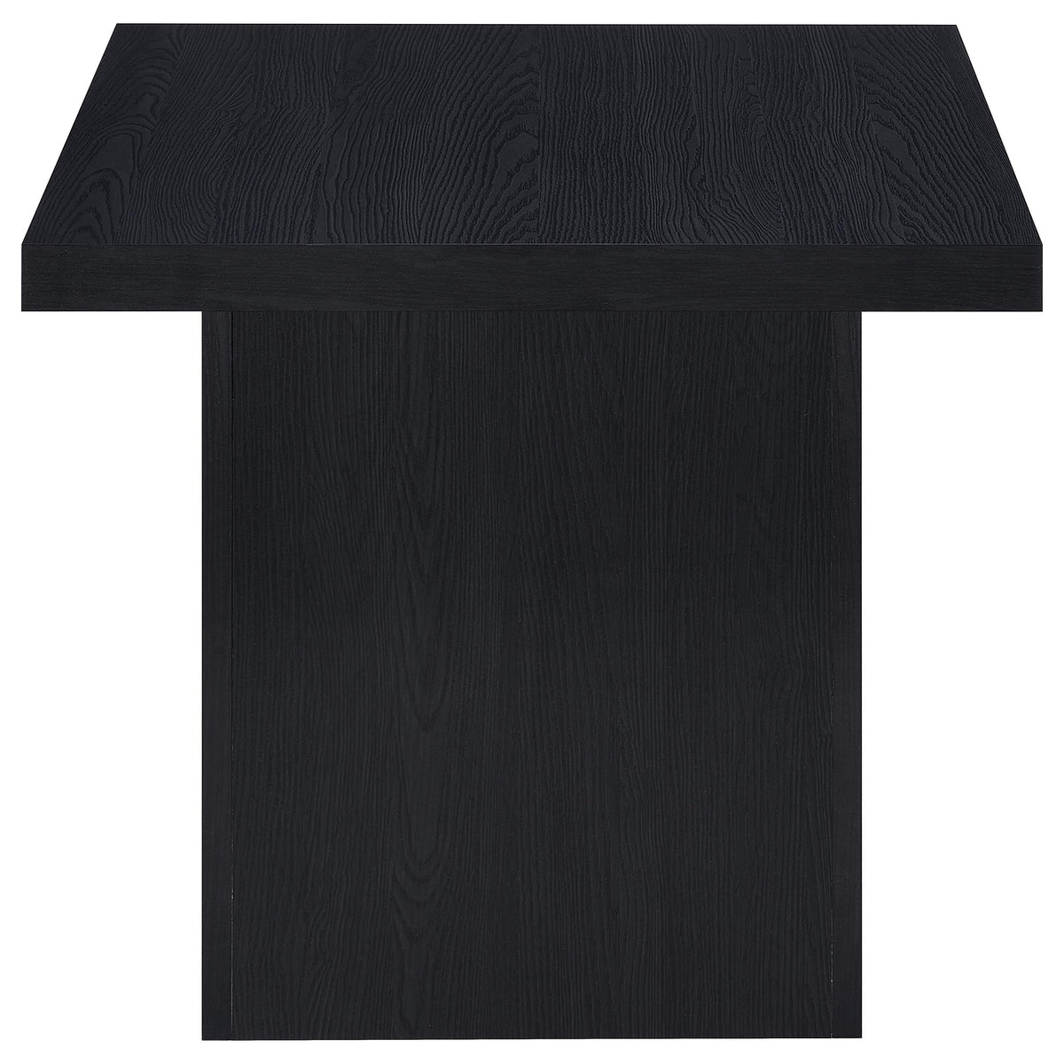 Devar Square Cocktail Coffee Table & End Table Sets - Contemporary Matte Black Wood Grain – view 17