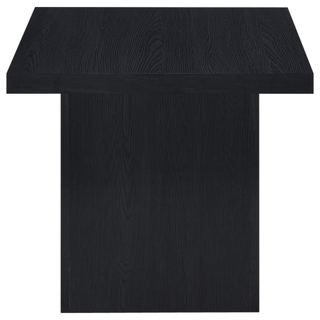 Devar Square Cocktail Coffee Table & End Table Sets - Contemporary Matte Black Wood Grain – view 17