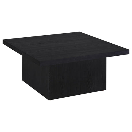 Devar Square Cocktail Coffee Table & End Table Sets - Contemporary Matte Black Wood Grain – view 18