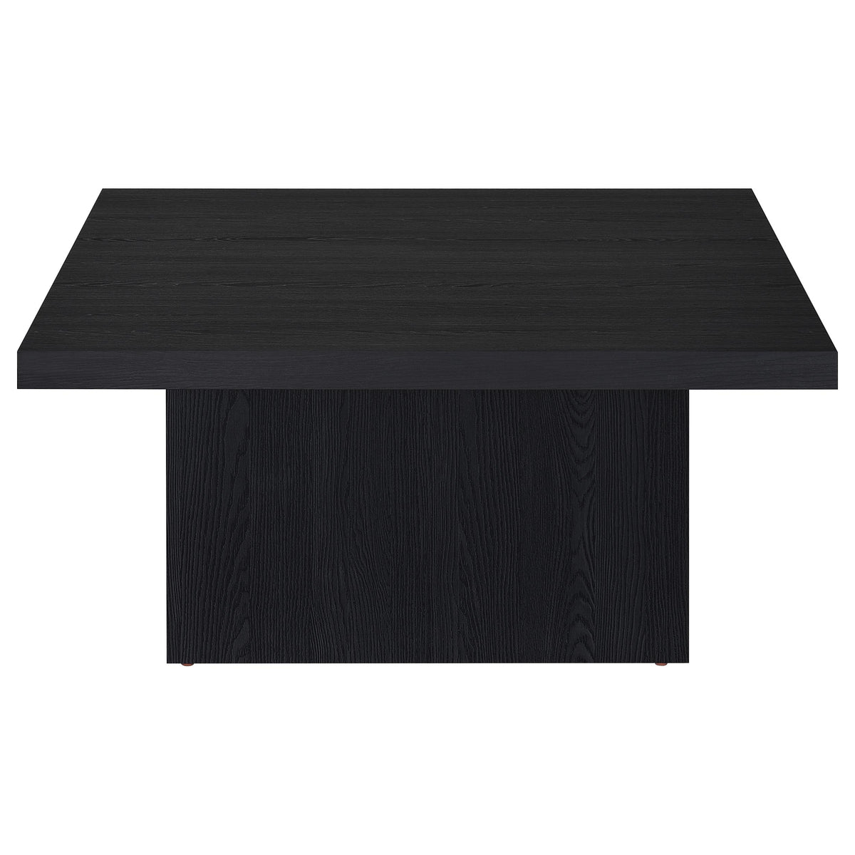 Devar Square Cocktail Coffee Table & End Table Sets - Contemporary Matte Black Wood Grain – view 19