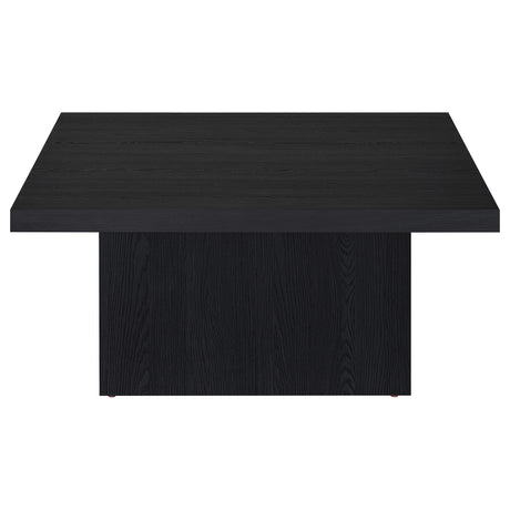 Devar Square Cocktail Coffee Table & End Table Sets - Contemporary Matte Black Wood Grain – view 19