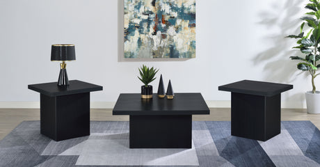Devar Square Cocktail Coffee Table & End Table Sets - 3pcs- Coffee Table + 2 End Tables