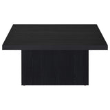 Devar Square Cocktail Coffee Table & End Table Sets - Contemporary Matte Black Wood Grain – view 5