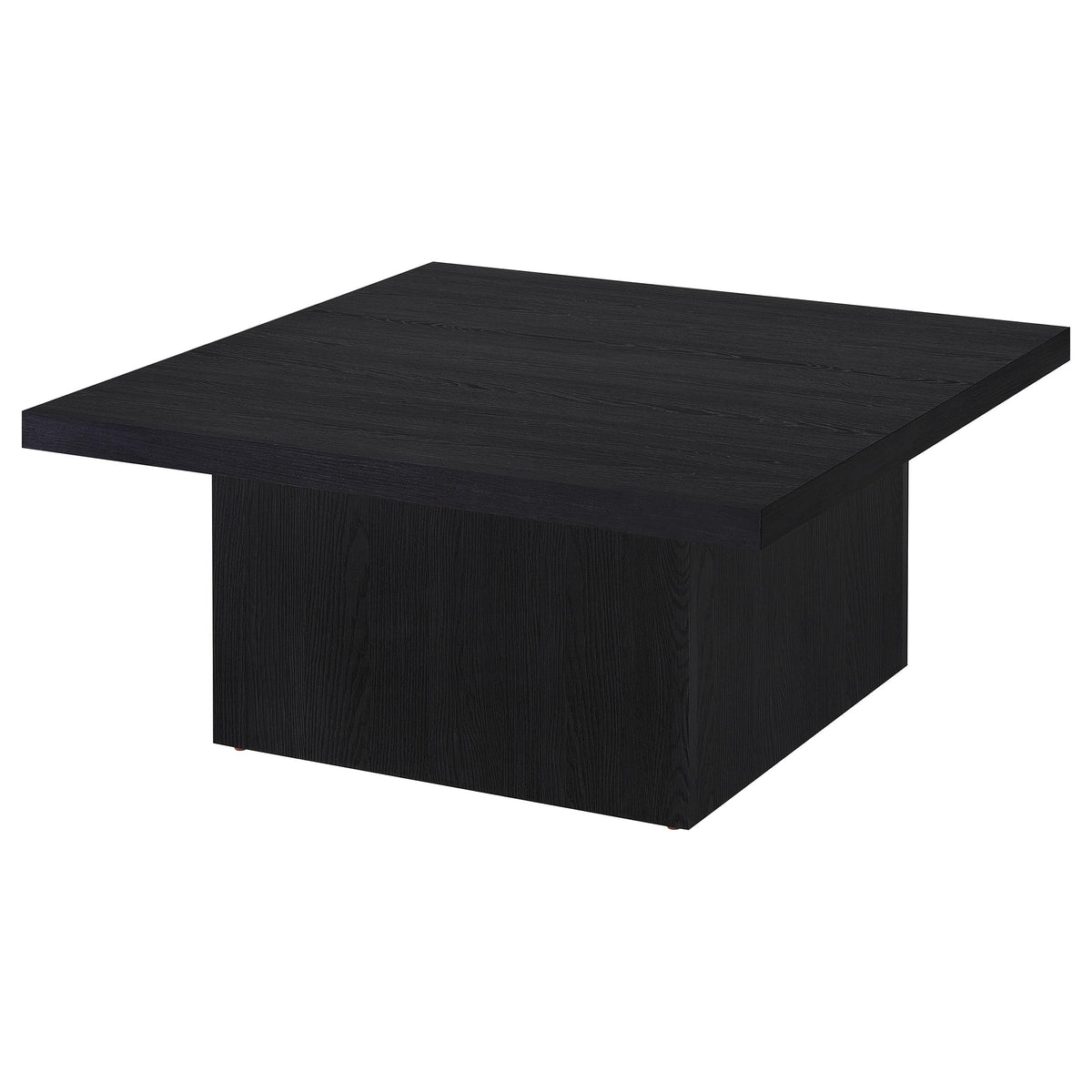 Devar Square Cocktail Coffee Table & End Table Sets - Contemporary Matte Black Wood Grain – view 6