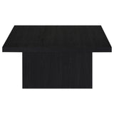 Devar Square Cocktail Coffee Table & End Table Sets - Contemporary Matte Black Wood Grain – view 7