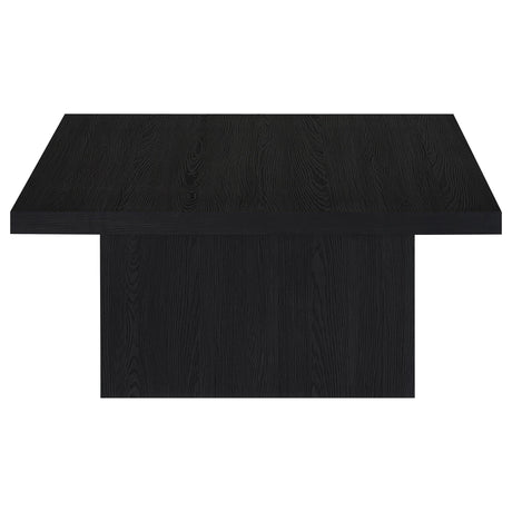 Devar Square Cocktail Coffee Table & End Table Sets - Contemporary Matte Black Wood Grain – view 7