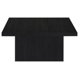 Devar Square Cocktail Coffee Table & End Table Sets - Contemporary Matte Black Wood Grain – view 8