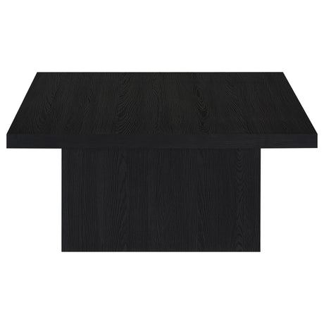Devar Square Cocktail Coffee Table & End Table Sets - Contemporary Matte Black Wood Grain – view 8
