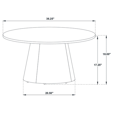 Franklin Round Pedestal Coffee Table & End Table - Dark Brown Ash Veneer, 2 & 3-Piece Sets – view 8