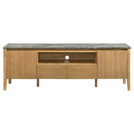 Bradley 63" SmartTop TV Stand with 2 Doors & 2 Drawers - Mid-Century Grey and Natural Ash – view 2