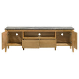 Bradley 63" SmartTop TV Stand with 2 Doors & 2 Drawers - Mid-Century Grey and Natural Ash – view 3
