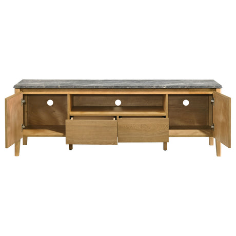 Bradley 63" SmartTop TV Stand with 2 Doors & 2 Drawers - Mid-Century Grey and Natural Ash – view 3